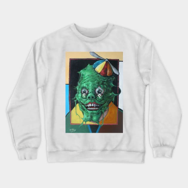 Wish Mask Wise Vampire Hero Green Ghost Joker Smile 300 acid bath future psychic Crewneck Sweatshirt by Tiger Picasso